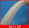 24 x 1 3/8 (37-540) Luft Reifen grau, Blockprofil für Rollstuhl